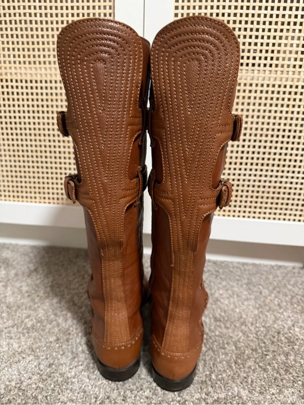 Alexander McQueen Vintage Tall Tan Leather boots Y2K